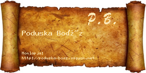 Poduska Boáz névjegykártya